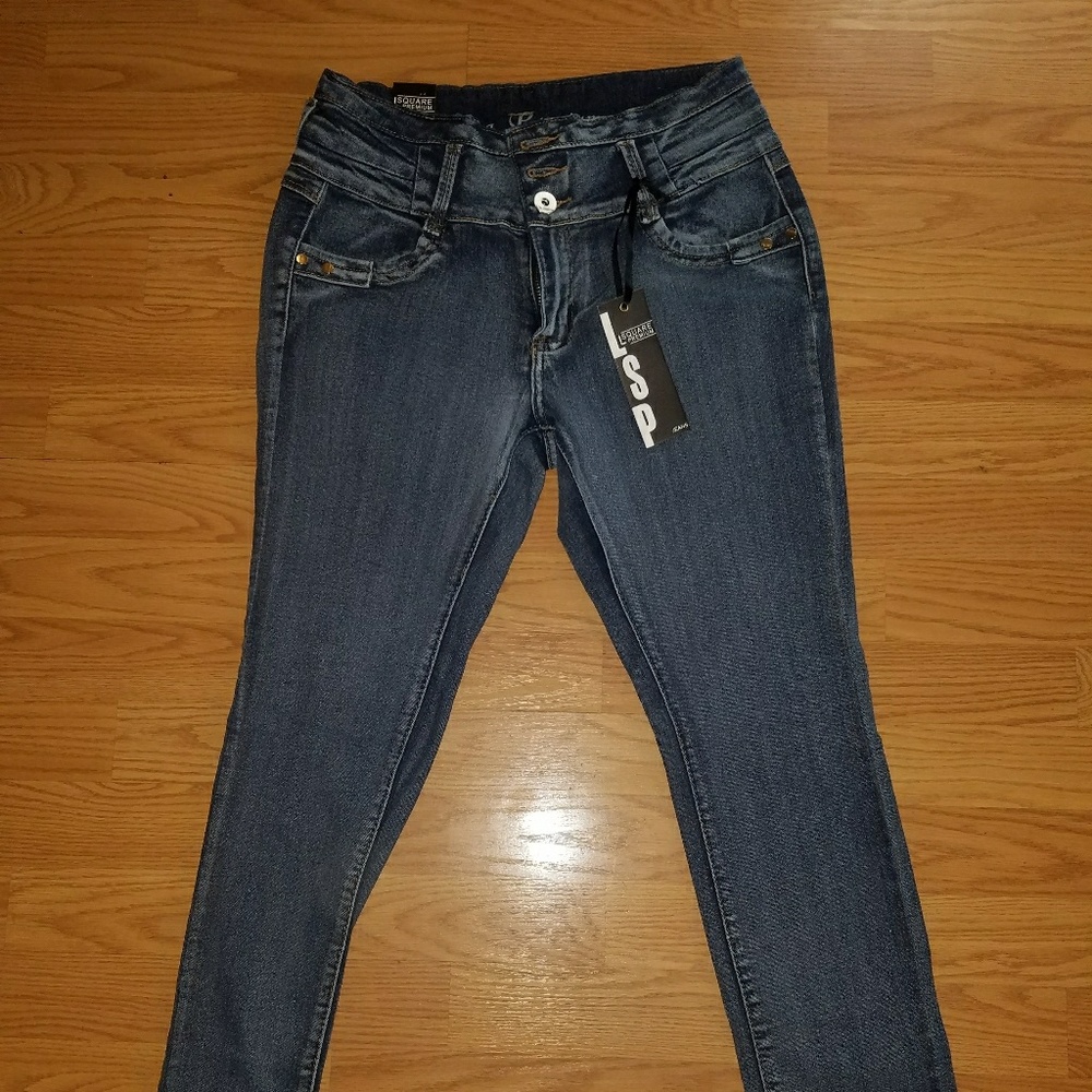 Blue skinny jeans